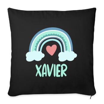 Xavier Nom Rainbow Baby - Housse de coussin décorative 45 x 45 cm - noir - Devant