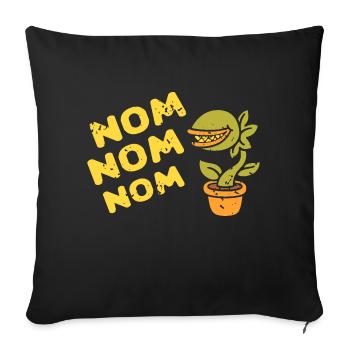 NOM NOM NOM Funny Retro Carnivorous Plants - Sofakissenbezug 45 x 45 cm - Schwarz - Vorne