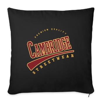 Cambridge England UK University College Style - Sofa pillowcase 17,3'' x 17,3'' (45 x 45 cm) - black - Front