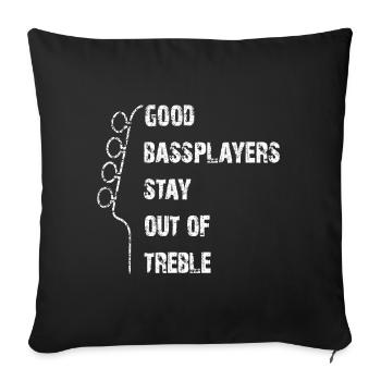 Basse et pas d’aigus - manche de guitare avec dicton - Housse de coussin décorative 45 x 45 cm - noir - Devant