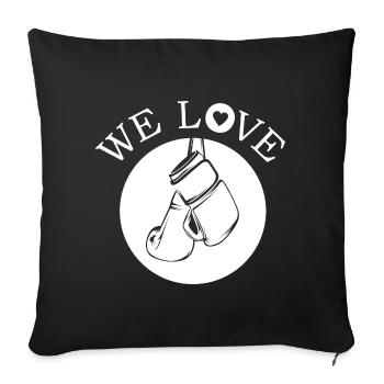 we love symbol boxing boxer love fan martial arts - Sofa pillowcase 17,3'' x 17,3'' (45 x 45 cm) - black - Front
