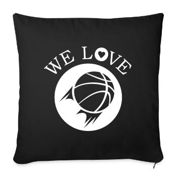 we love basketball team streetball icon logo - Sofa pillowcase 17,3'' x 17,3'' (45 x 45 cm) - black - Front