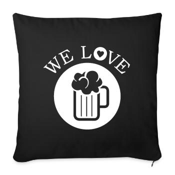 we love beer beer mug icon illustration logo - Sofa pillowcase 17,3'' x 17,3'' (45 x 45 cm) - black - Front