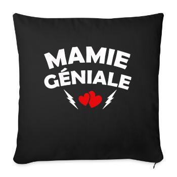 mamie géniale / humour grand-mère / humour mamie - Housse de coussin décorative 45 x 45 cm - noir - Devant