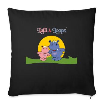 Cute Hippos Hippos Gift for Kids Babies - Sofa pillowcase 17,3'' x 17,3'' (45 x 45 cm) - black - Front