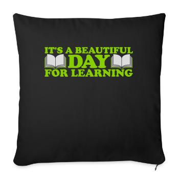 belle journée pour apprendre - Housse de coussin décorative 45 x 45 cm - noir - Devant