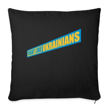 se battre comme citation des ukrainiens - Housse de coussin décorative 45 x 45 cm - noir - Devant