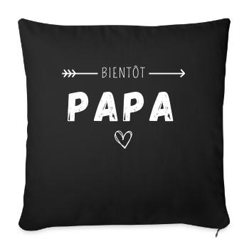 Bientôt papa - Housse de coussin décorative 45 x 45 cm - noir - Devant