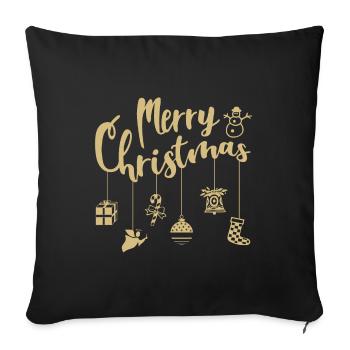 Christmas Ornaments Decoration Merry Christmas - Sofa pillowcase 17,3'' x 17,3'' (45 x 45 cm) - black - Front