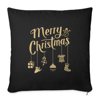 Christmas Ornaments Decoration Merry Christmas - Sofa pillowcase 17,3'' x 17,3'' (45 x 45 cm) - black - Front