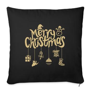Christmas Ornaments Decoration Merry Christmas - Sofa pillowcase 17,3'' x 17,3'' (45 x 45 cm) - black - Front