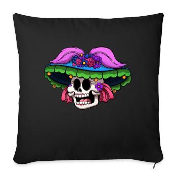 Catrina Skull - Sofa pillowcase 17,3'' x 17,3'' (45 x 45 cm) - black - Front