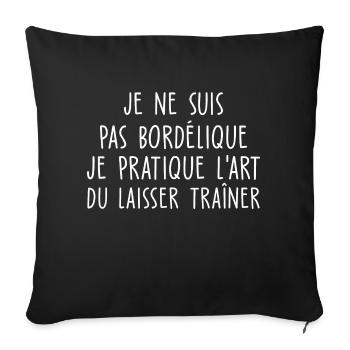 je ne suis pas bordélique - Housse de coussin décorative 45 x 45 cm - noir - Devant