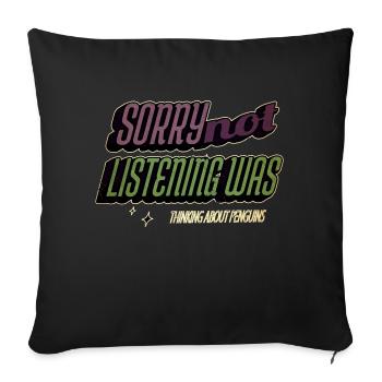 clumpsy king penguin cool awesome dab move - Sofa pillowcase 17,3'' x 17,3'' (45 x 45 cm) - black - Front