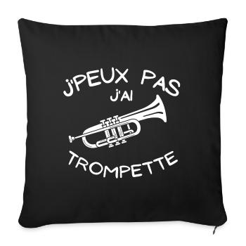 trompette, trompettiste, instrument à vent - Housse de coussin décorative 45 x 45 cm - noir - Devant
