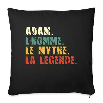 Adam l homme le mythe la légende - Housse de coussin décorative 45 x 45 cm - noir - Devant