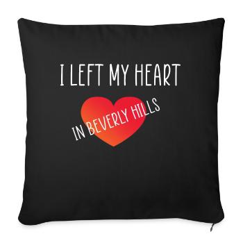 J’ai laissé mon cœur à Beverly Hills - Housse de coussin décorative 45 x 45 cm - noir - Devant