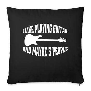 Guitariste Groupe Musique Guitare Musicien Guitariste - Housse de coussin décorative 45 x 45 cm - noir - Devant