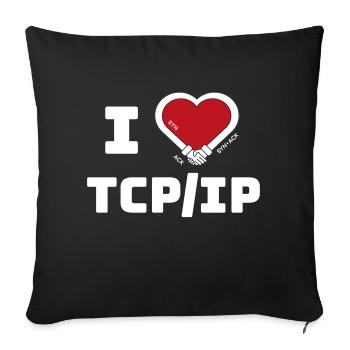I love TCP/IP - Tribut an TCP IP & DARPA - Sofakissenbezug 45 x 45 cm - Schwarz - Vorne
