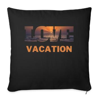 T-shirt Holiday Beach Holiday Summer Sun Cadeau - Housse de coussin décorative 45 x 45 cm - noir - Devant