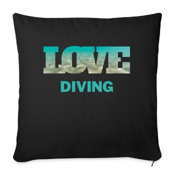 Plongée sous-marine Triangle Snorkeling Holiday - Housse de coussin décorative 45 x 45 cm - noir - Devant