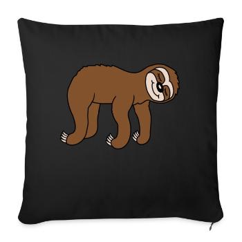Le paresseux fatigué couché dort - Housse de coussin décorative 45 x 45 cm - noir - Devant