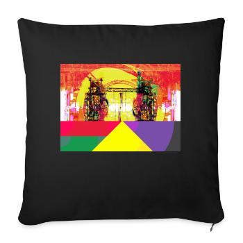 Industrial heritage of the Ruhr area, steelworks - Sofa pillowcase 17,3'' x 17,3'' (45 x 45 cm) - black - Front