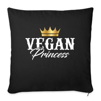 Vegan Princess - Sofa pillowcase 17,3'' x 17,3'' (45 x 45 cm) - black - Front