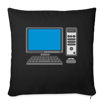 Keyboard Mouse Screen Computer - Sofa pillowcase 17,3'' x 17,3'' (45 x 45 cm) - black - Front