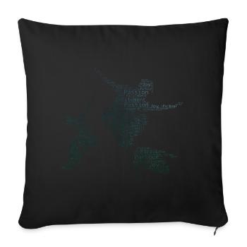Course libre hommes Parkour féminin Parcours - Housse de coussin décorative 45 x 45 cm - noir - Devant