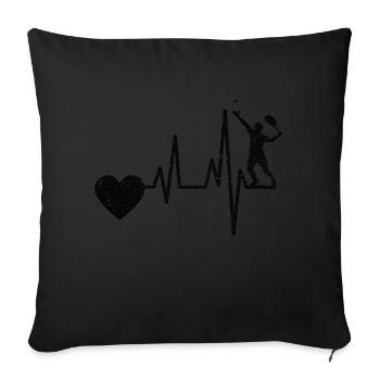 Tennis club Tennis players Tennis rackets - Sofa pillowcase 17,3'' x 17,3'' (45 x 45 cm) - black - Front