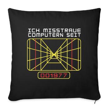 Zielcomputer - Computer misstrauen - IT Informatik - Sofakissenbezug 45 x 45 cm - Schwarz - Vorne