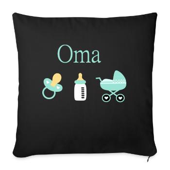 Opa 2026 Geburt Junge Vorlage personalisierbar - Sofakissenbezug 45 x 45 cm - Schwarz - Vorne