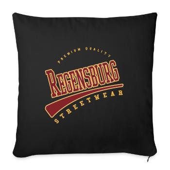 Ratisbonne Allemagne College High School Style - Housse de coussin décorative 45 x 45 cm - noir - Devant