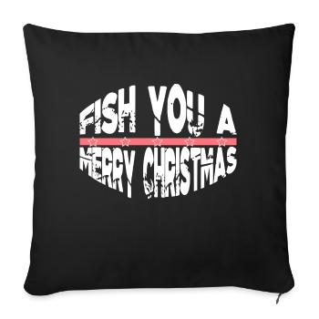 Angling Adventure Fishes awkward - Sofa pillowcase 17,3'' x 17,3'' (45 x 45 cm) - black - Front