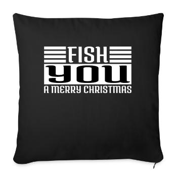 T-shirts de pêche à l’achigan Bateau de pêche Carolina - Housse de coussin décorative 45 x 45 cm - noir - Devant