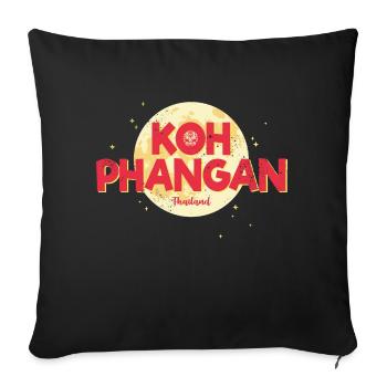 Koh Phangan with Moon Vintage Island Thailand Retro - Sofa pillowcase 17,3'' x 17,3'' (45 x 45 cm) - black - Front