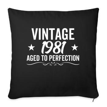 Millésime 1981 Vieilli à la perfection - Housse de coussin décorative 45 x 45 cm - noir - Devant