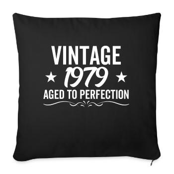 Millésime 1979 Vieilli à la perfection - Housse de coussin décorative 45 x 45 cm - noir - Devant