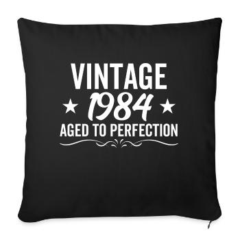 Vintage 1984 Aged To Perfection - Sofa pillowcase 17,3'' x 17,3'' (45 x 45 cm) - black - Front