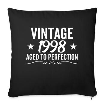Millésime 1998 Vieilli à la perfection - Housse de coussin décorative 45 x 45 cm - noir - Devant