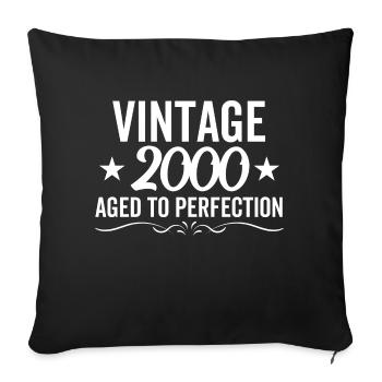 Millésime 2000 Vieilli à la perfection - Housse de coussin décorative 45 x 45 cm - noir - Devant