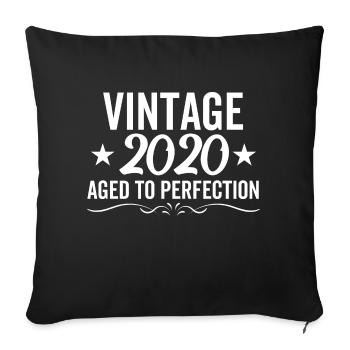 Millésime 2020 Vieilli à la perfection - Housse de coussin décorative 45 x 45 cm - noir - Devant