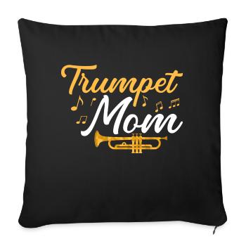 Trompettiste Maman Mère Trompettiste - Housse de coussin décorative 45 x 45 cm - noir - Devant
