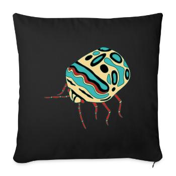 Multicolored insect - Sofa pillowcase 17,3'' x 17,3'' (45 x 45 cm) - black - Front