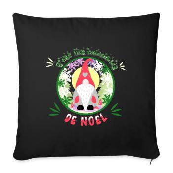 c'est les vacances de noël - Housse de coussin décorative 45 x 45 cm - noir - Devant