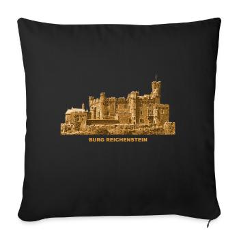 Château de Reichenstein Rhénanie-Palatinat - Housse de coussin décorative 45 x 45 cm - noir - Devant