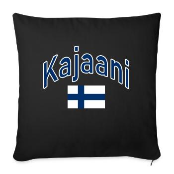 Kajaani Drapeau finlandais - Housse de coussin décorative 45 x 45 cm - noir - Devant