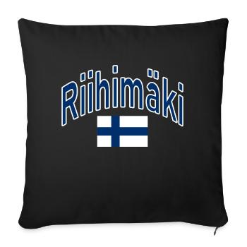 Riihimäki drapeau finlandais - Housse de coussin décorative 45 x 45 cm - noir - Devant