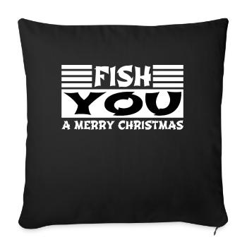 Pêche Noël Bateau de pêche Musculation - Housse de coussin décorative 45 x 45 cm - noir - Devant